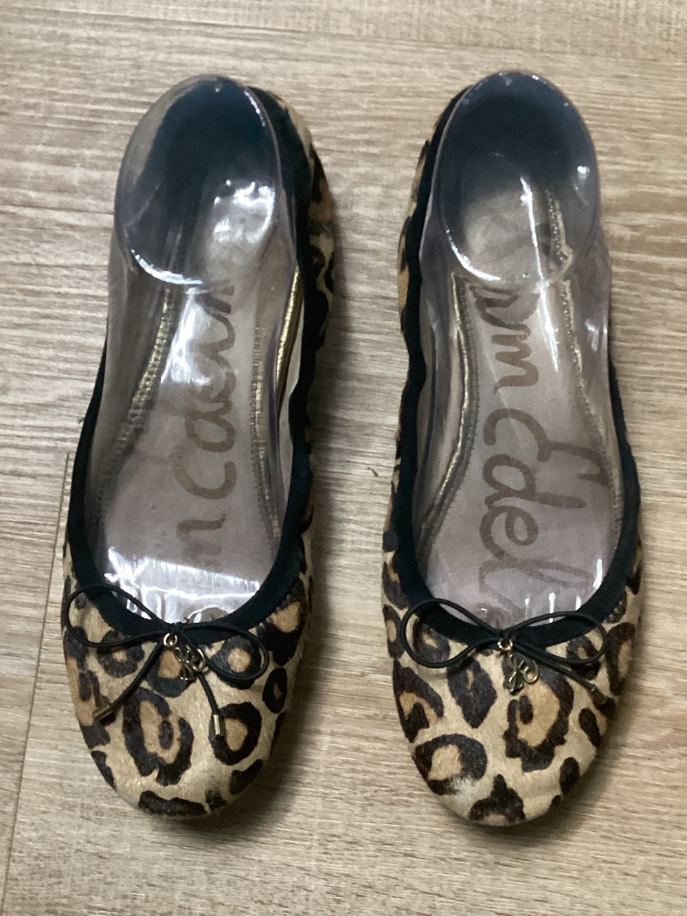 Sam Edelman FeliciaLeopard Print Ballet Flats - Black & Tan Sz 8